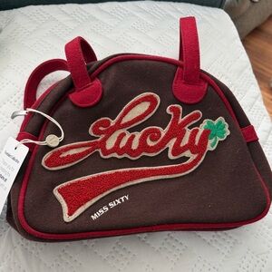 Miss Sixty Brown and Red 'Lucky' Handbag